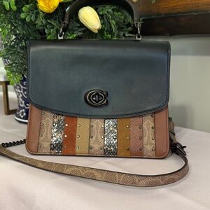 Coach Rare Exotic Top Handle Parker Bag Suede interior PRISTINE